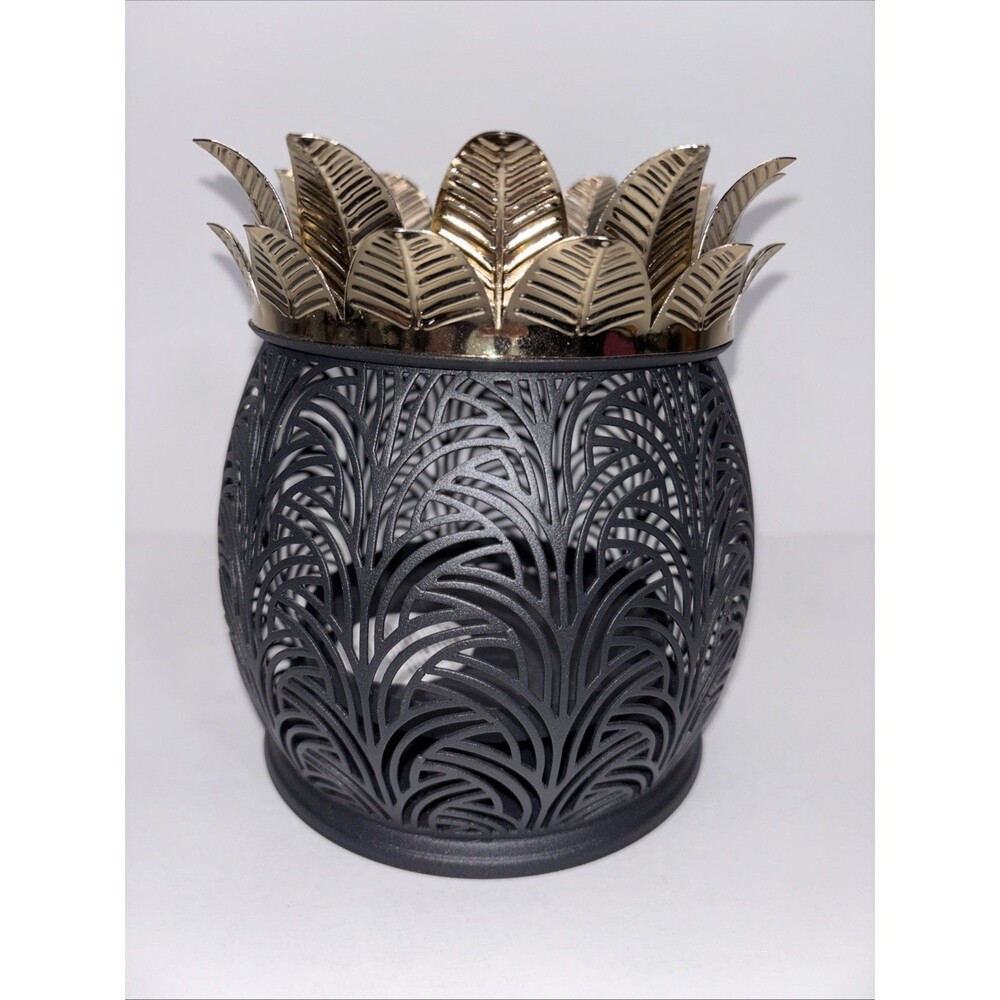 Bath & Body Works Black Pineapple Luminary 3 Wick Candle Holder NEW - Picture 2 of 10